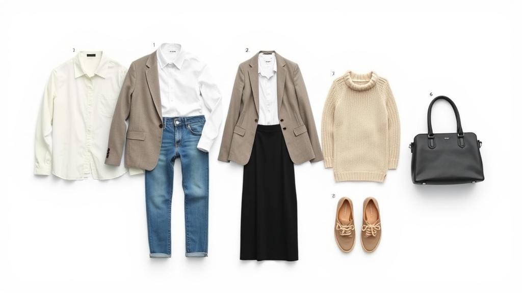 Infographic of 7 capsule wardrobe essentials