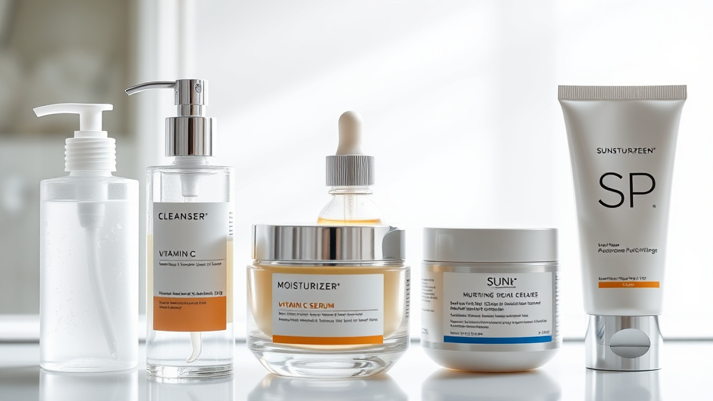 Evening skincare routine order with double cleanse, retinol, serum and moisturizer